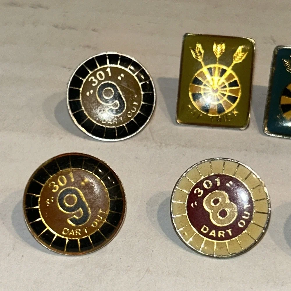 Vintage Hat Trick Collectible Darts Competition Sport Souvenir‎ Lapel Pin Lot B3